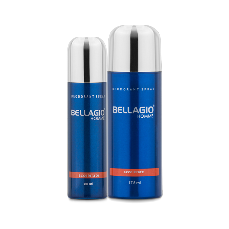 Bellagio Homme Deodorant Spray Accelerate (Orange) 80ml & 175ml