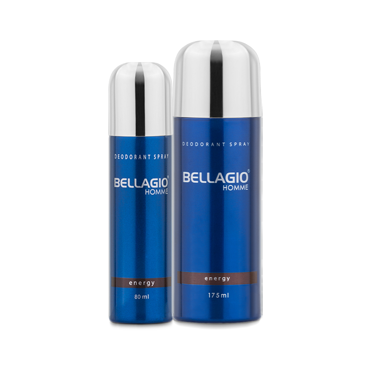 Bellagio Homme Deodorant Spray Energy (Brown) 80ml & 175ml