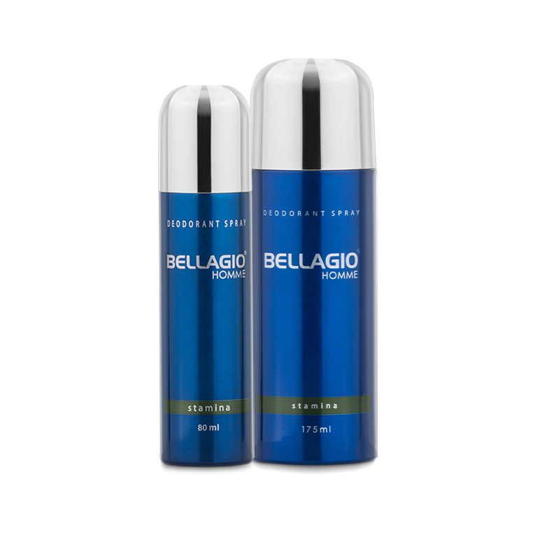 Bellagio Homme Deodorant Spray Stamina (Green) 80ml & 175ml