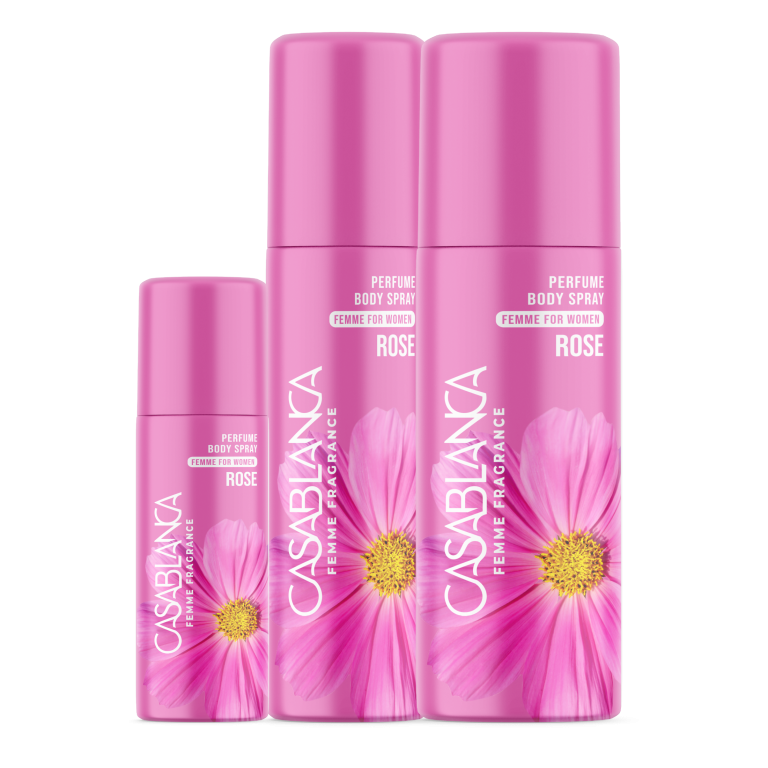 Casablanca Femme Perfume Body Spray Rose (Pink) 65ml, 100ml, 200ml